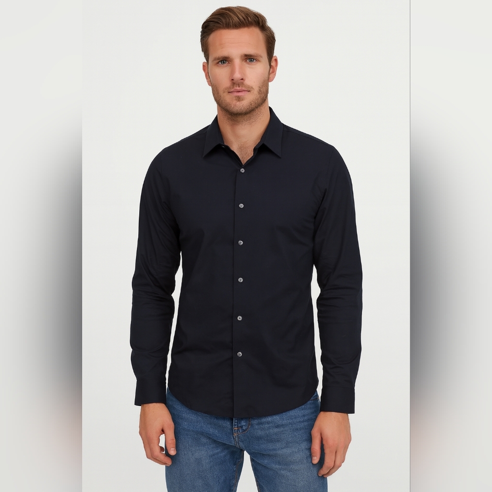 Lands' End No Iron Supima Men's Black Shirt